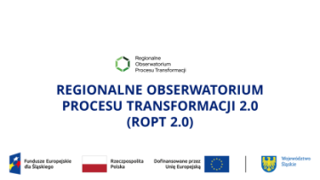 Slajd przedstawiający tytuł projektu "Regionalne Obserwatorium Procesu Transformacji 2.0 (ROPT 2.0)" 