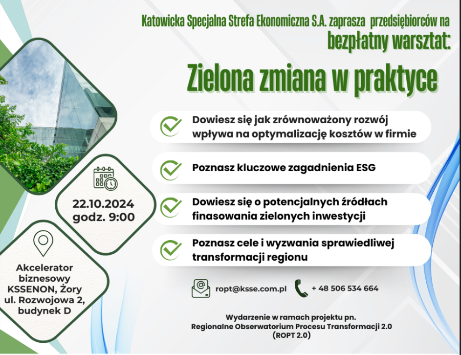 Zaproszenie na warsztaty organizowane przez KSSE S.A.