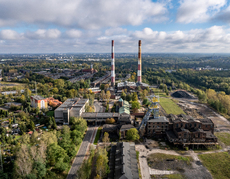 Zdjęcie z lotu ptaka przyszłej dzielnicy gamingowej