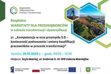 Zaproszenie na warsztaty dla przedsiębiorców pn. "Kompetencje w erze przemysłu 5.0 - konieczność podnoszenia i zmiany kwalifikacji pracowników w procesie transformacji" organizowane przez GIPH w dniu 29.10.2025 r..jpg