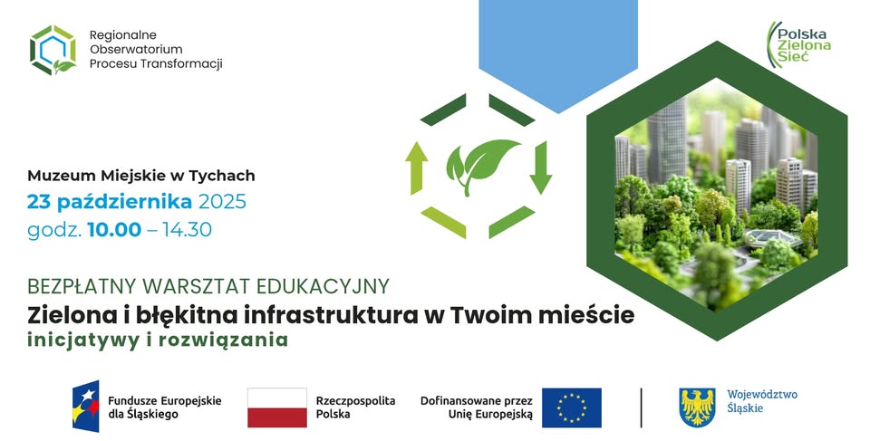 Zaproszenie na warsztat edukacyjny pn. „Zielona i błękitna infrastruktura w Twoim mieście: inicjatywy i rozwiązania” organizowany przez PZS w dniu 23.10.2025 r..jpg