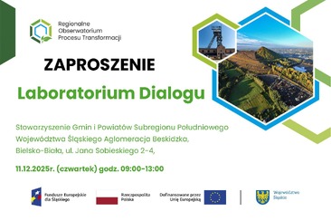 Zaproszenie na warsztaty w ramach Laboratorium Dialogu organizowane w Bielsku-Białej w dniu 11.12.2025 r. przez Główny Instytut Górnictwa-Państwowy Instytut Badawczy