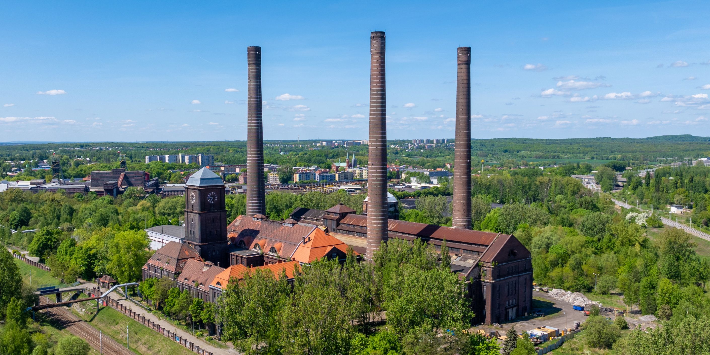 Widok z lotu ptaka na Elektrociepłownię Szombierki Bytom.JPG