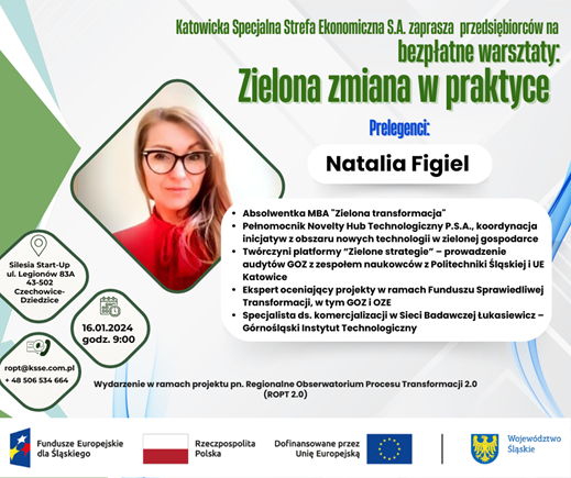 Zielona zmiana w praktyce-prelegentka. Styczeń 2025 r.